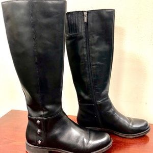 Franco Sarto Tall Leather Black Boots